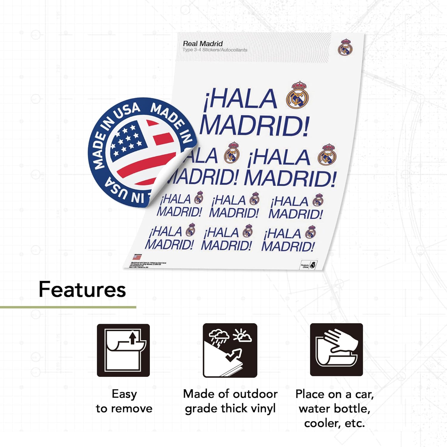 Desert Cactus Real Madrid FC Sticker Decal Vinyl Los Blancos Madridistas Soccer Laptop Water Bottle Car Scrapbook (Type 3-4) - Image 2