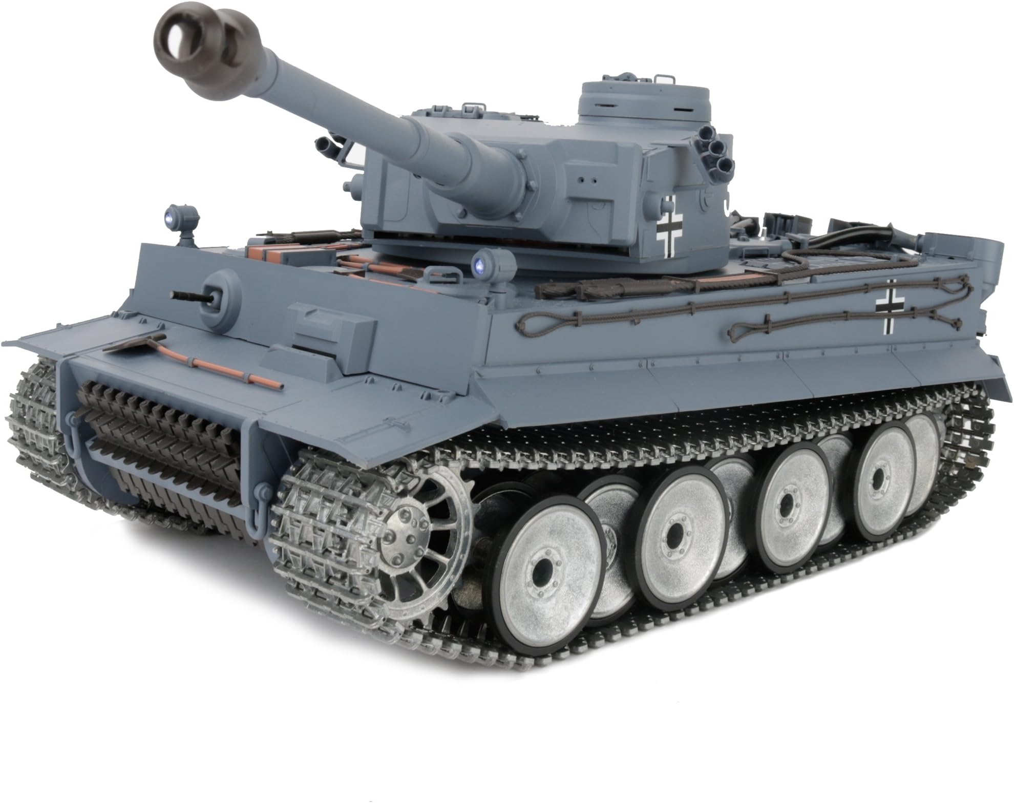 1/16 2.4Ghz Remote Control German Tiger I Gray Color Tank Adults Model Toy(Upgraded/Metal Road Wheel & Tracks Sprocket Idle Wheel)(Steel Gear Gearbox)(5000Mah Nimh Battery)(Airsoft)