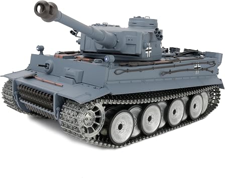 1/16 2.4ghz Remote Control German Tiger I Gray Color Tank Adults Model ToyUpgraded/Metal Road Wheel & Tracks & Sprocket Wheel & Idle WheelSteel Gear Gearbox5000mah Nimh BatteryAirsoft