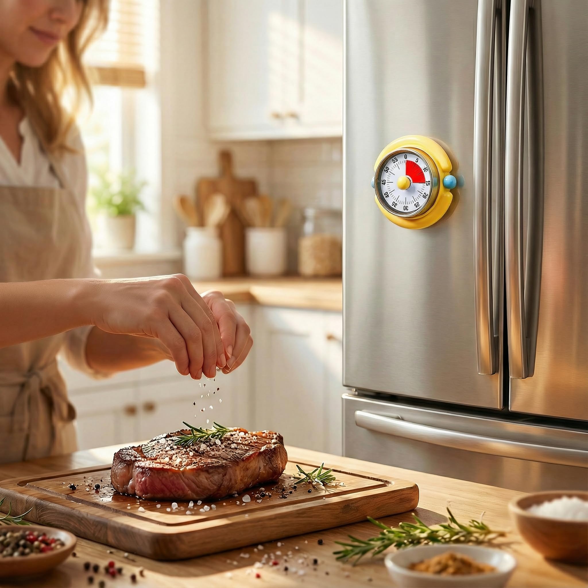 Temporizador visual, bonito temporizador mecánico magnético de cocina para cocinar, no requiere pilas, reloj de cuenta regresiva de 60 minutos para estudio, aula, hornear, yoga, pomodoro, alarma