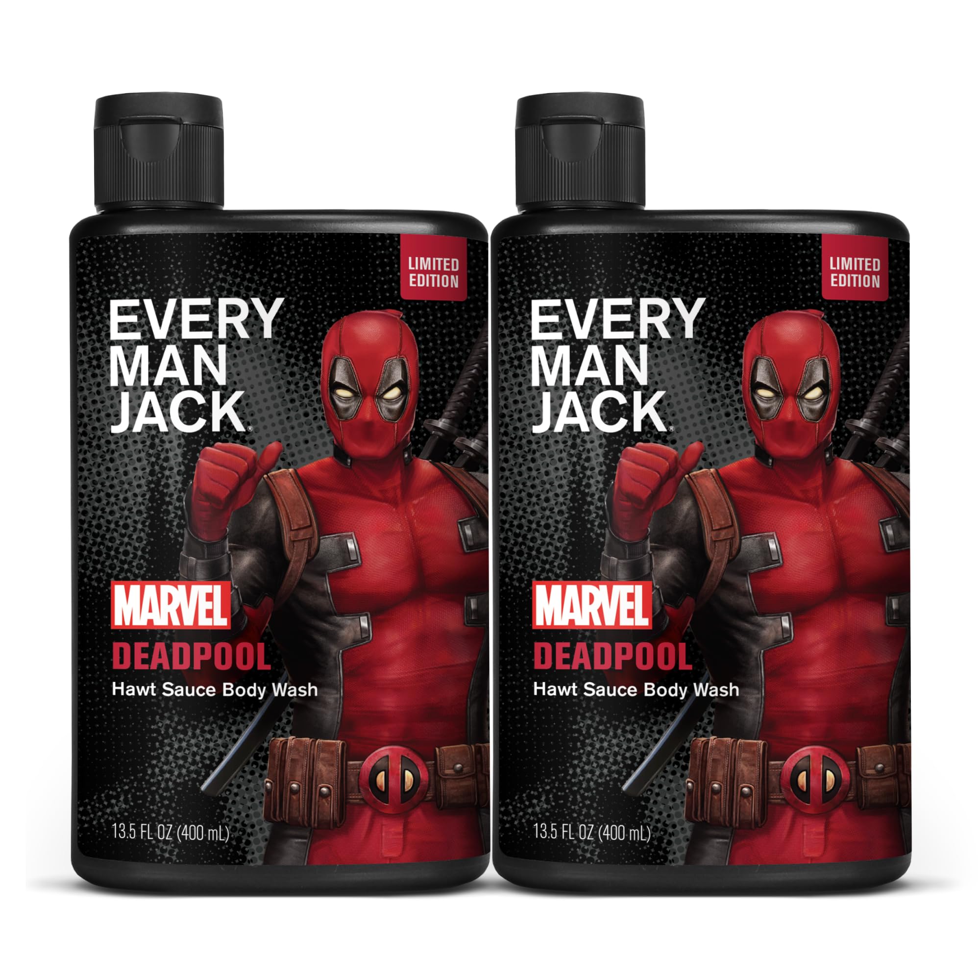 Every Man Jack Deadpool Body Wash Gift for Men Plant-Based Cleansers Moisturizers Paraben Dye Free 13 5 fl