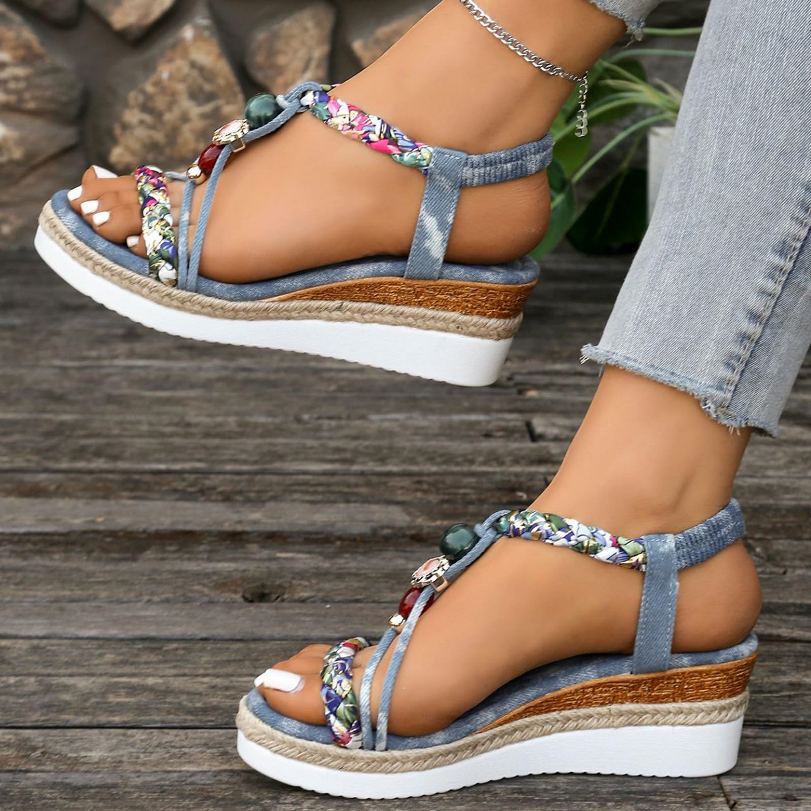 Genérico Alpargatas Mujer Cuña Baja Sandalias Esparto Cuñas Vestir Sandals Elegantes Esparteñas Verano Zapatos Cuerda Calzado Comodas Zapatillas Plataforma Sapatos Shoes
