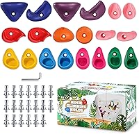 TOPNEW 20PCS Rock Climbing Holds for Kids & Adults - Colorful Indoor Outdoor Rock Wall Grips with Hardware, 230LBS Capacity