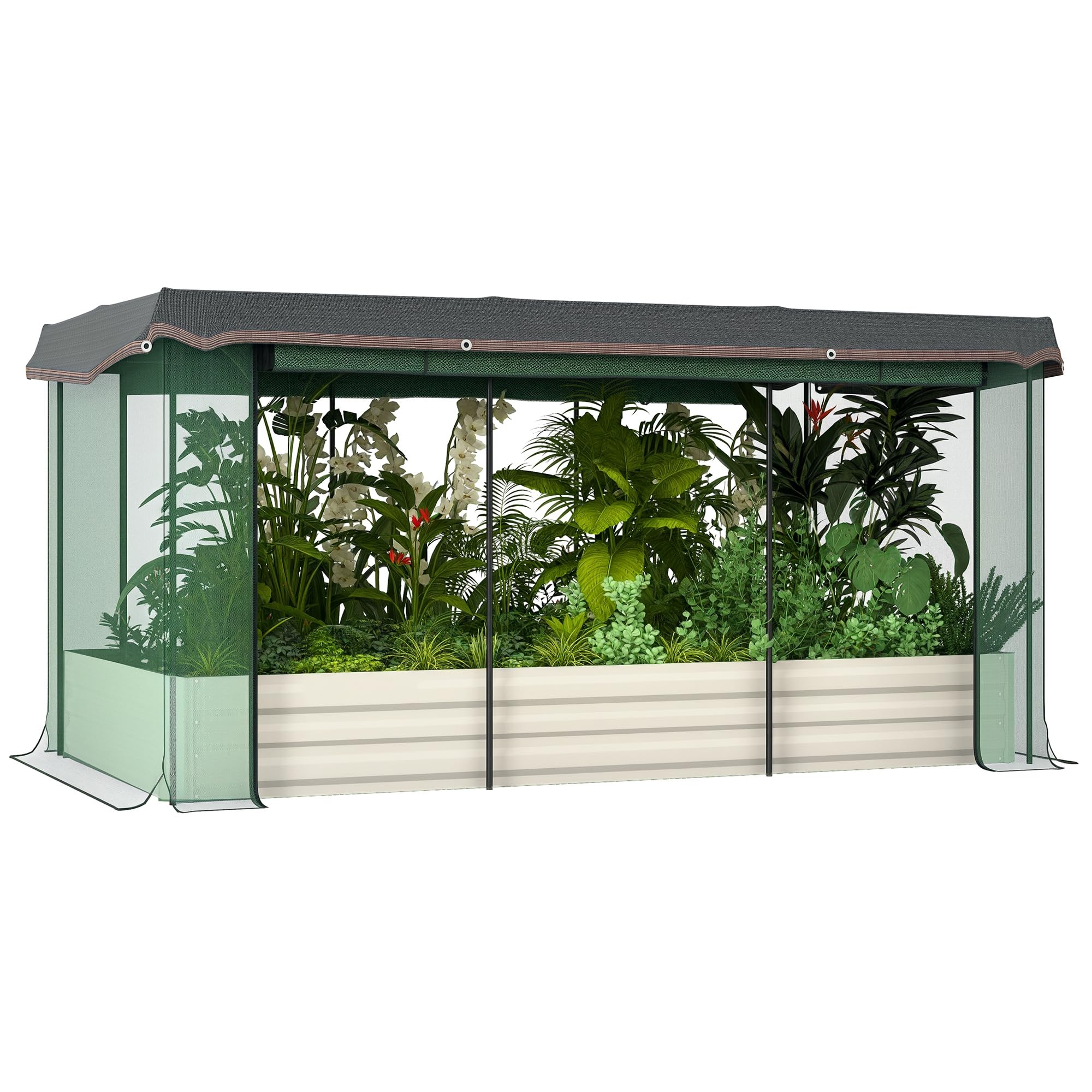 Outsunny Raised Garden Bed with Crop Cage
