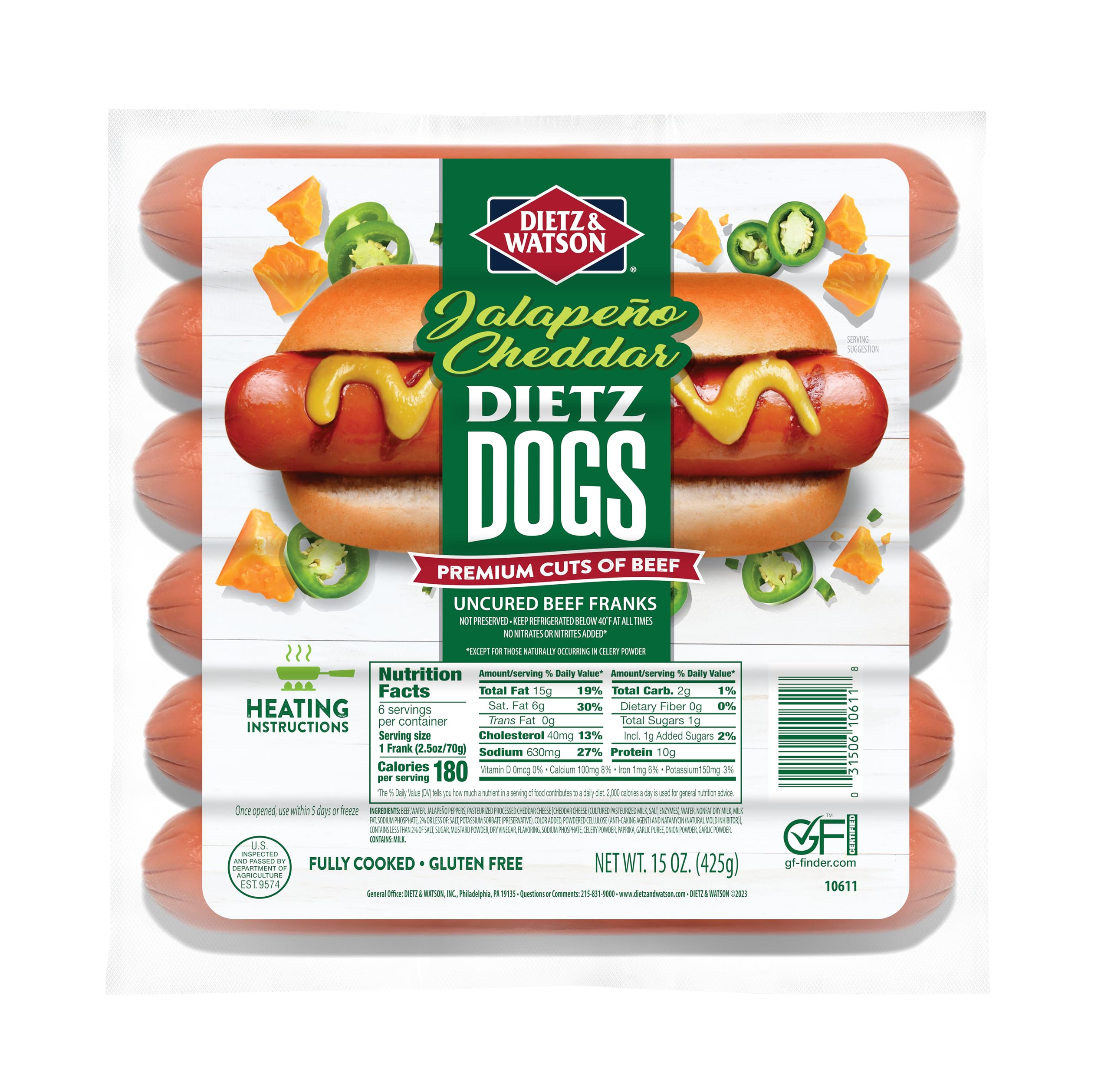Amazon.com: Dietz & Watson Dietz Dogs, Jalapeno Cheddar Beef