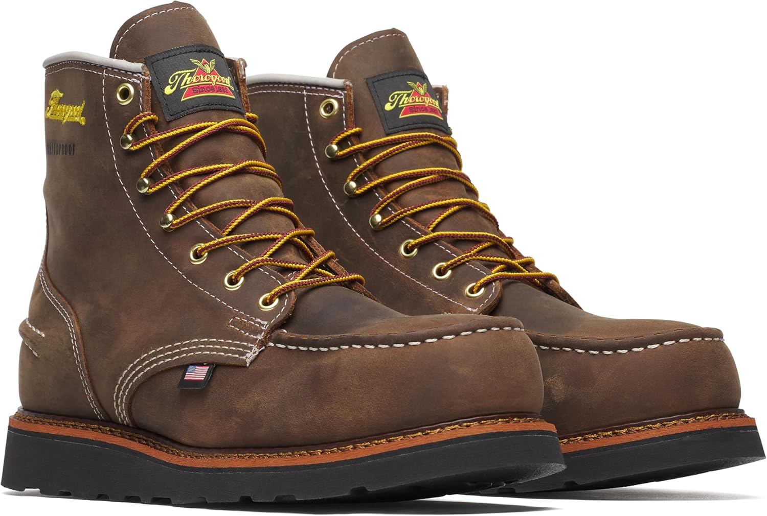 Thorogood 1957 Series – Waterproof – 6" Steel Safety Moc Toe – Maxwear Wedge Men's Durable Work Boots for Tough Jobs
