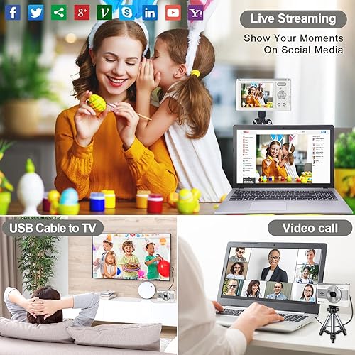 Miniatura 8 de Digital Camera Full HD 4K Kids Digital Camera 64MP Compact Digital Camera with 64GB Card 18X Digital Zoom Point and Shoot Camera Portable Camera for