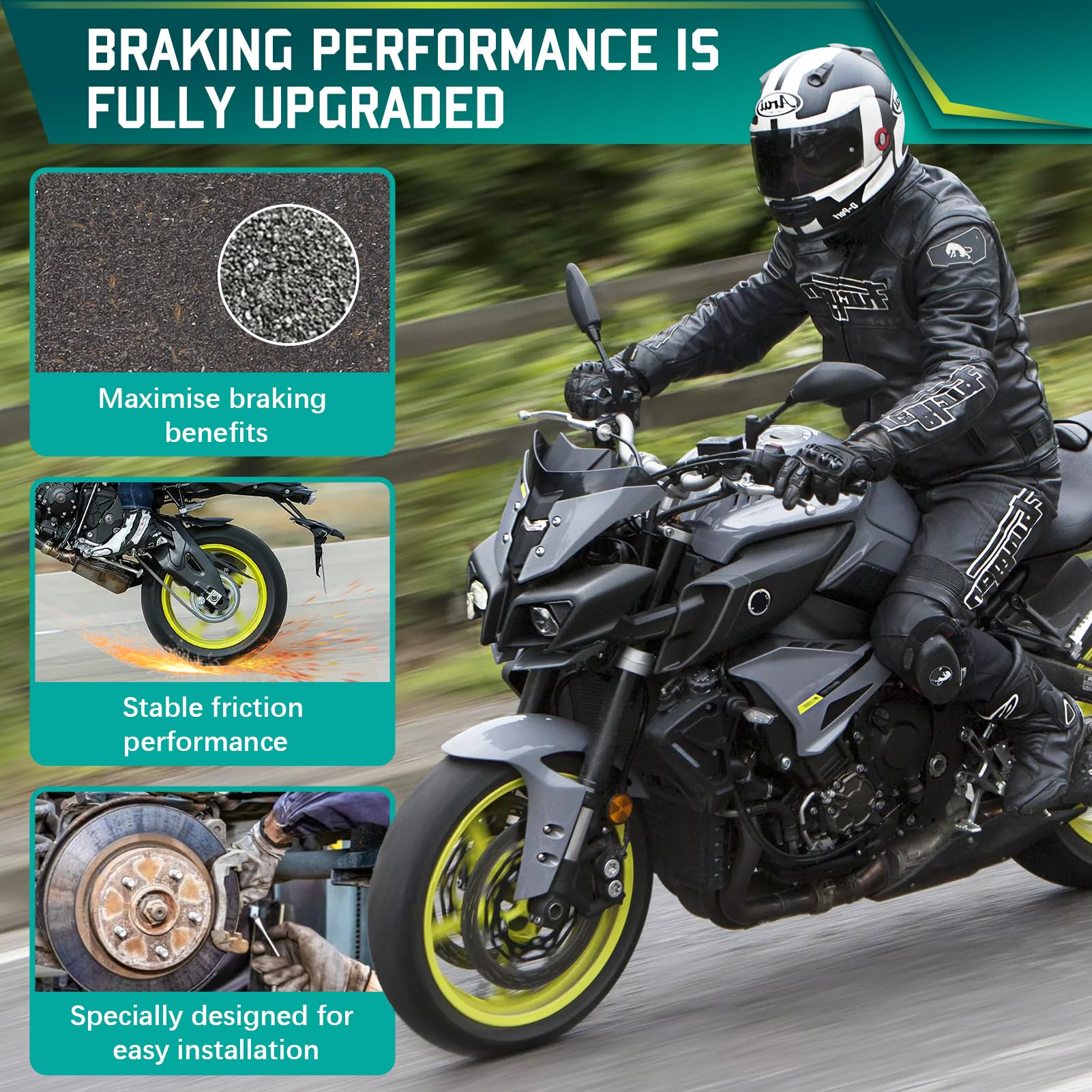 Yerbay Plaquettes De Frein Arrière Yamaha FZ6 Fazer 2004-2007 & Suzuki SV 650 - Performances Hautes Et Sécurité Maximale