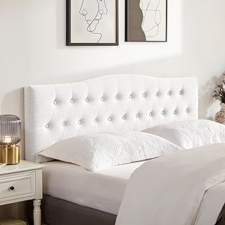 Tufted Upholstered Headboard Queen Size, Sturdy & Durable Solid Wood Bed...