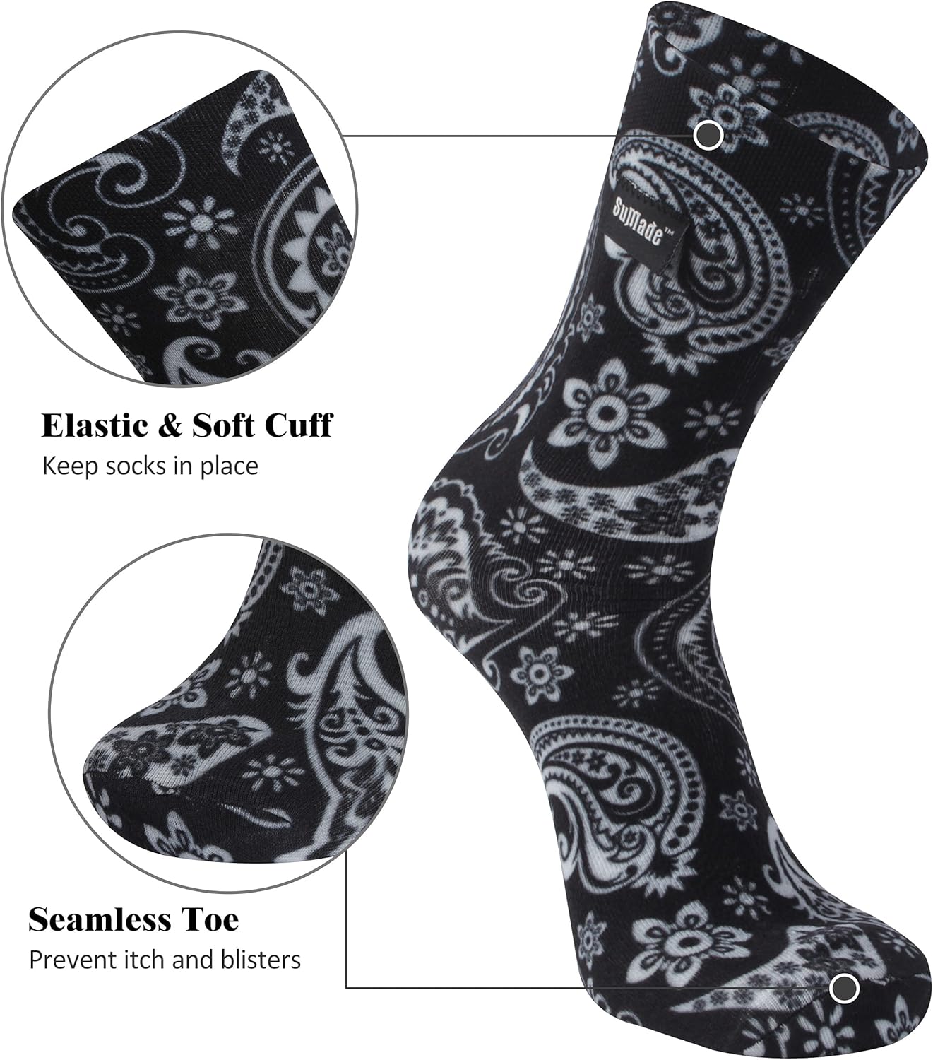 Merino Wool Waterproof Socks, 1 Pair Waterproof Hiking Socks for Hiking, Running -Breathable & Warm for All Seasons - Image 4