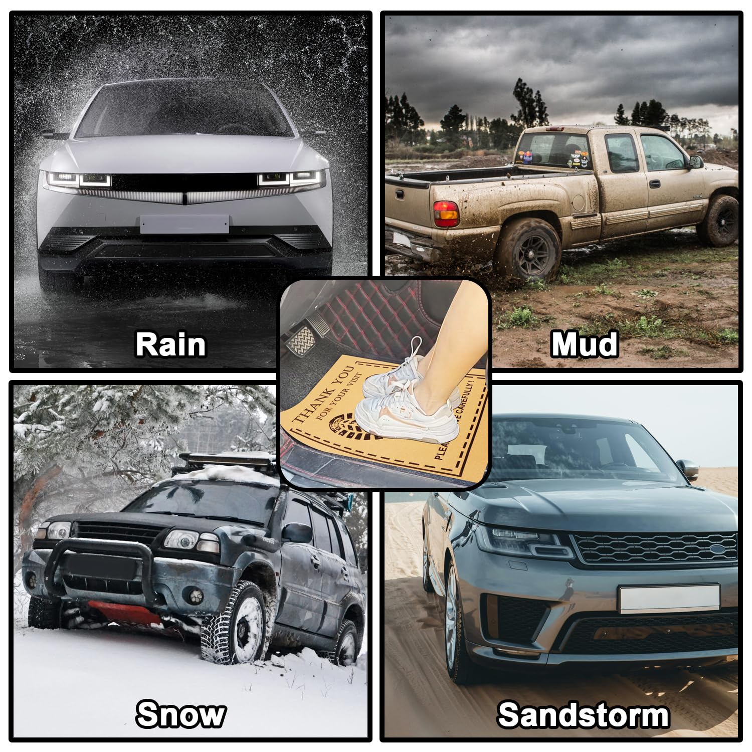 RUENXG Paper Floor Mats for Cars 60Pcs Vehicles Disposable Floor Pads Waterproof Car Foot Pads Protective Papers Thank — view 6