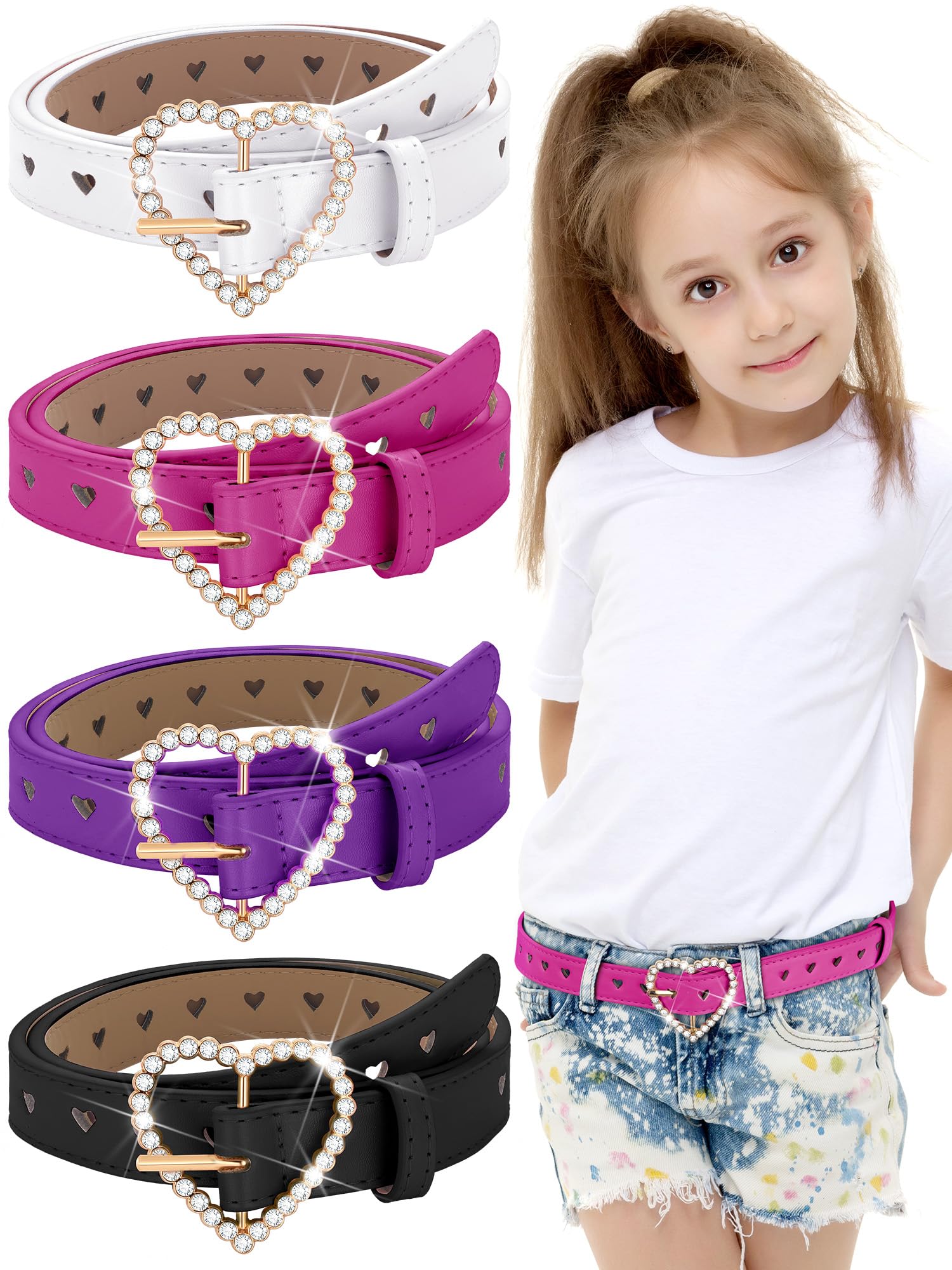 Newcotte 4 Pcs Girls Kids Belt