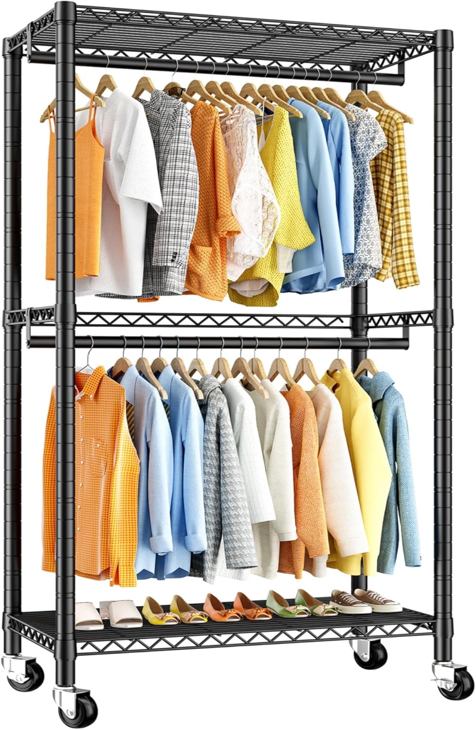 Raybee Heavy Duty Clothing Rack with Wheels,Rolling Bangladesh Ubuy