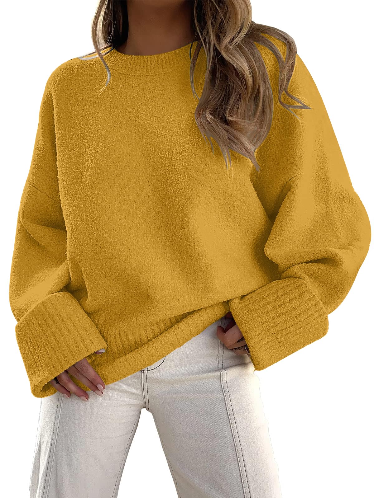 LILLUSORY Women Oversized Warm Cozy Knit Sweaters 2026 Fall Fashion Outfits | Fuzzy Knit, Warm Chunky Long Pullover, Cute Winter Clothing, Old Money Clothes, Ladies Trendy Tunic