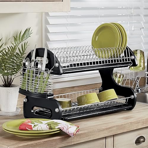 Miniatura 3 de Montgomery Ward Estante para platos de 2 niveles azul crepúsculo