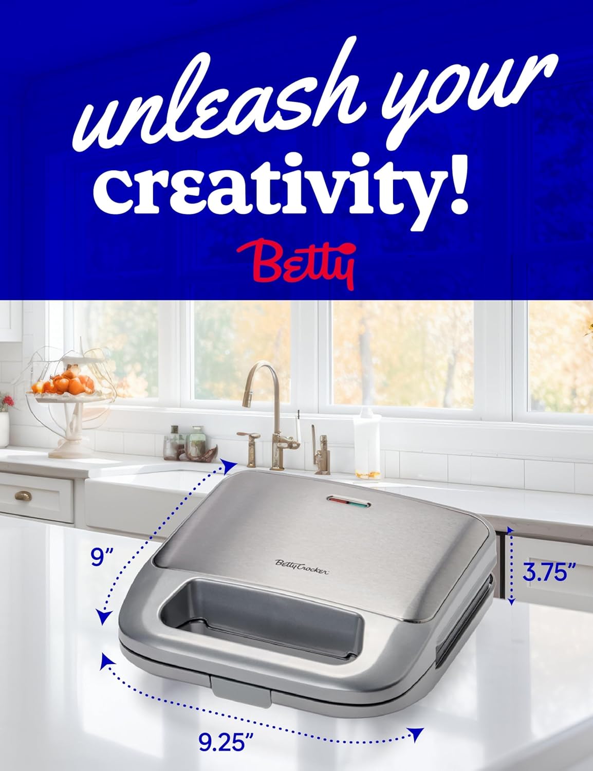 3-in-1 Indoor Grill, Sandwich/Panini Press & Waffle Maker Plus, Silver