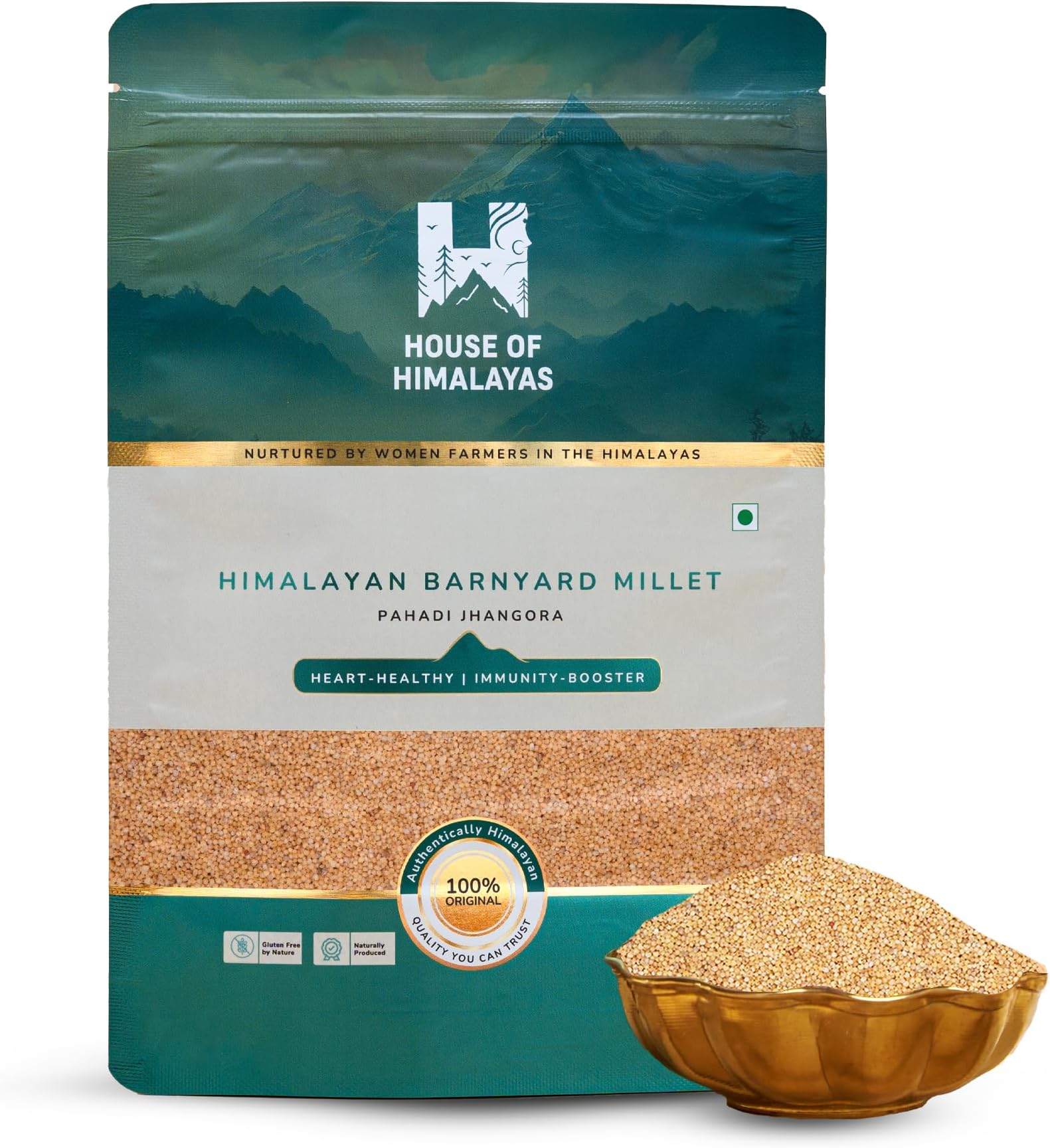 House of Himalayas Barnyard Millet, Traditional Pahadi Jhangora from Uttarakhand, Naturally Gluten-Free, Calcium and Protein Rich, Heirloom Grain, 500g