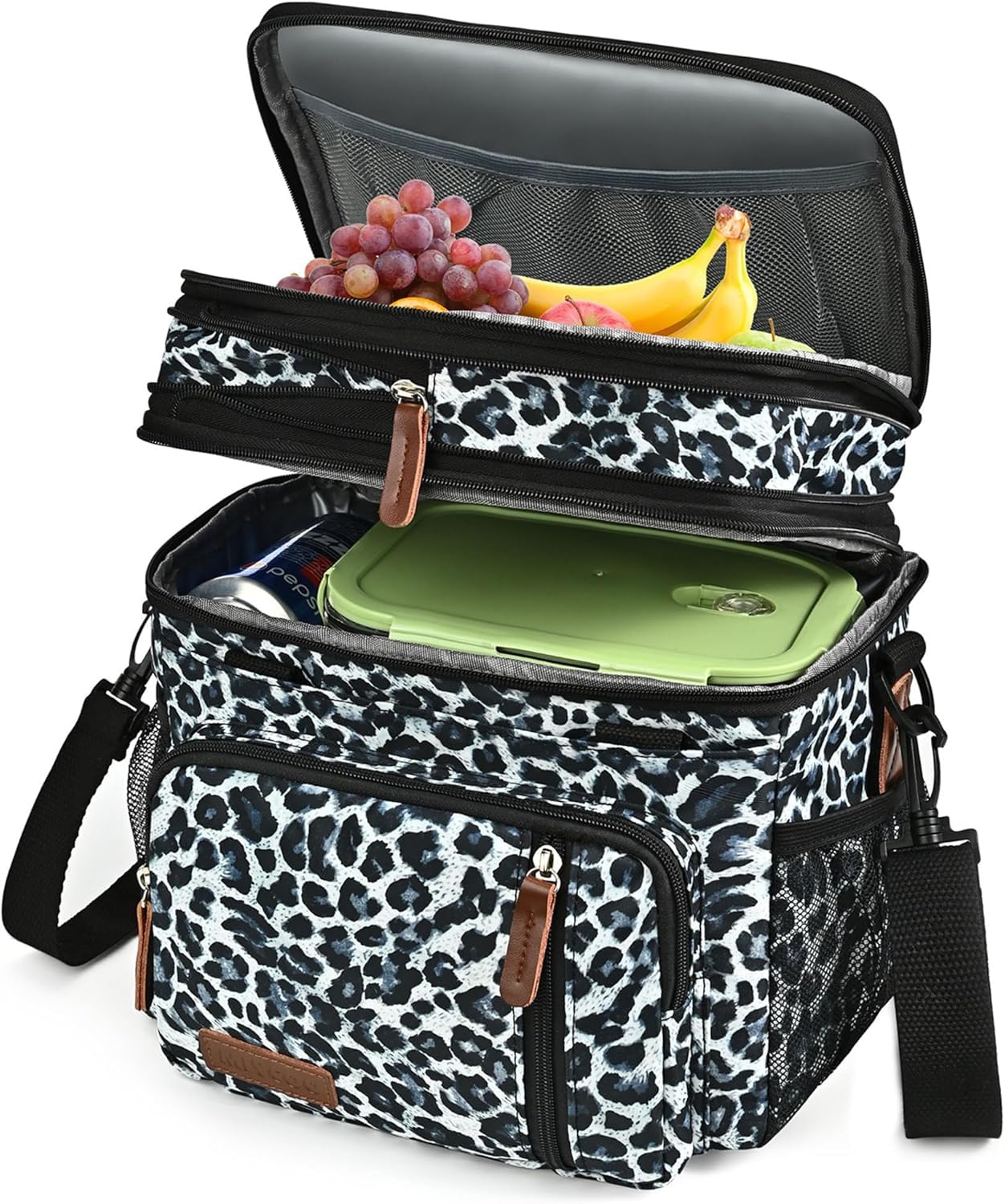 MIYCOO Lunch Bag for Women &amp; Men, Expandable Double Deck Lunch Box, 15L