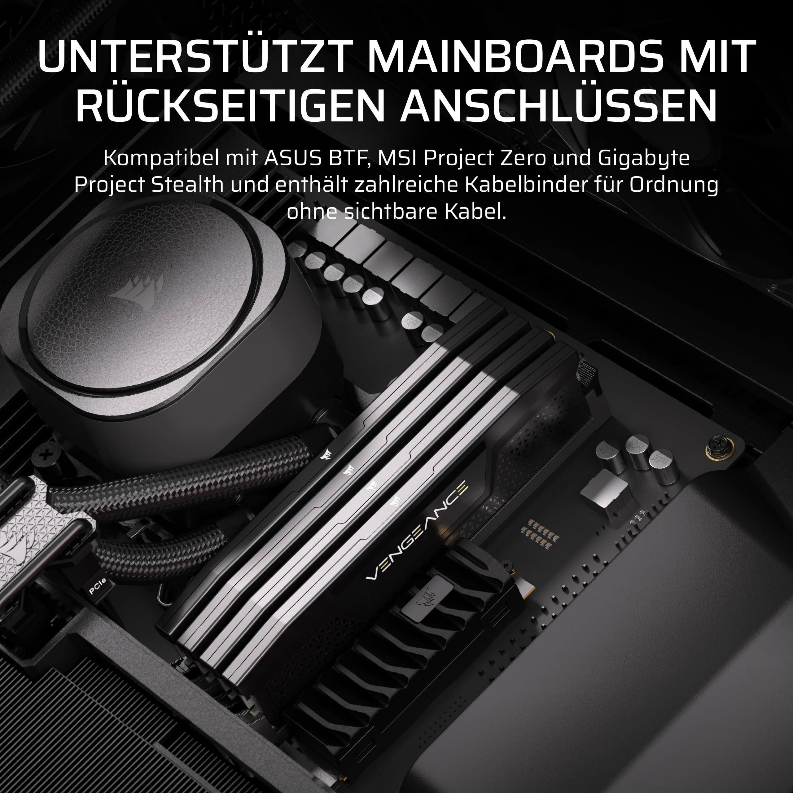CORSAIR Frame 5000D Wood RS Mid-Tower-ATX-PC-Gehäuse – Schwarz & Walnuss | Frontpanel aus Massivholz, 3 Vorinstallierte Lüfter, Modulare Anpassung, Geräumiger Innenraum, GPU Anti-Sag