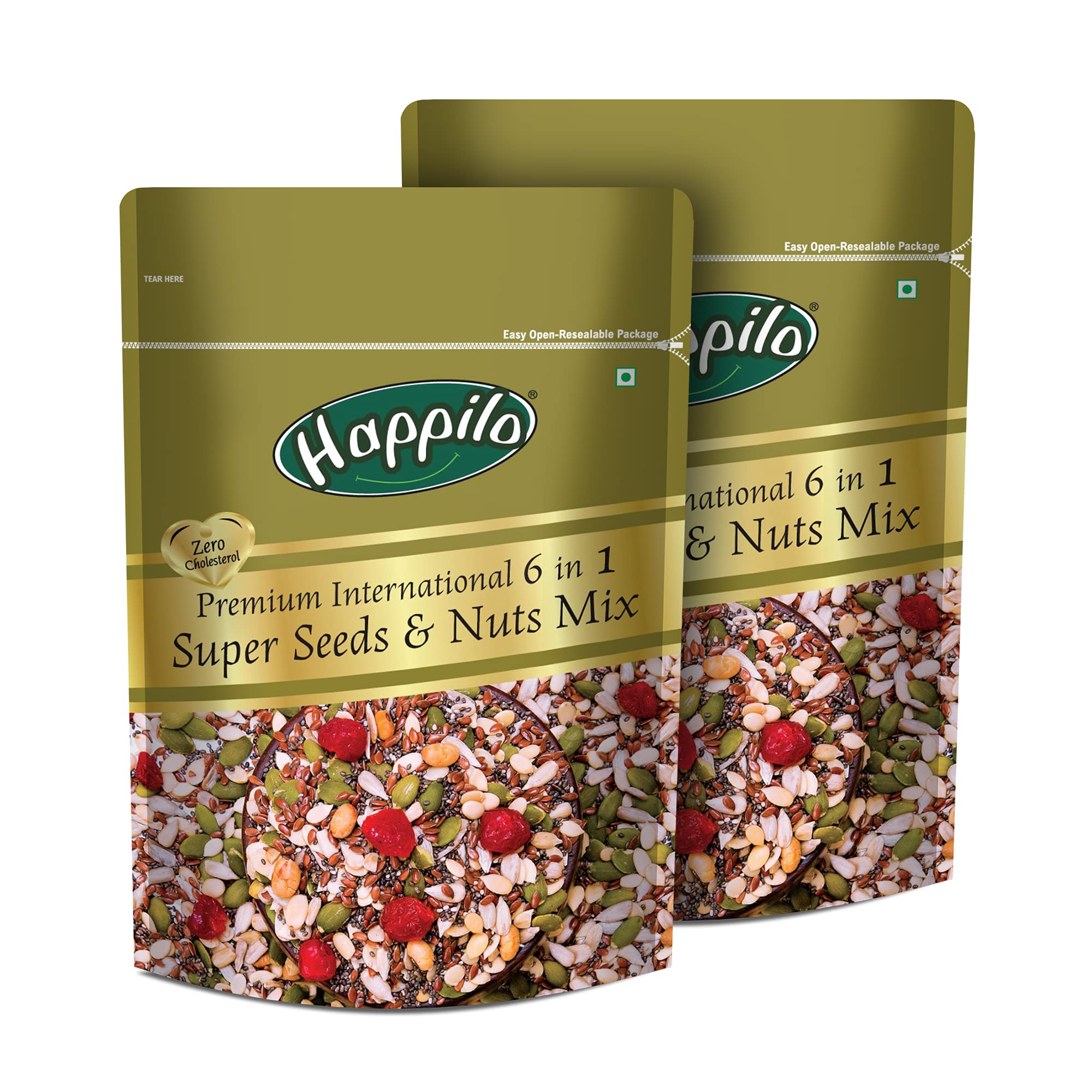 Happilo Premium 6 in 1 Super Seeds & Nuts Mix 250g (Pack of 2), Roasted Pumpkin Seeds, Flax Seeds, Watermelon Seeds, Chia Seeds, Soy Nut, Diet Snacks, Super Healthy Food, 27% Protein (B099T4MNMZ) Amazon Price History, Amazon Price Tracker
