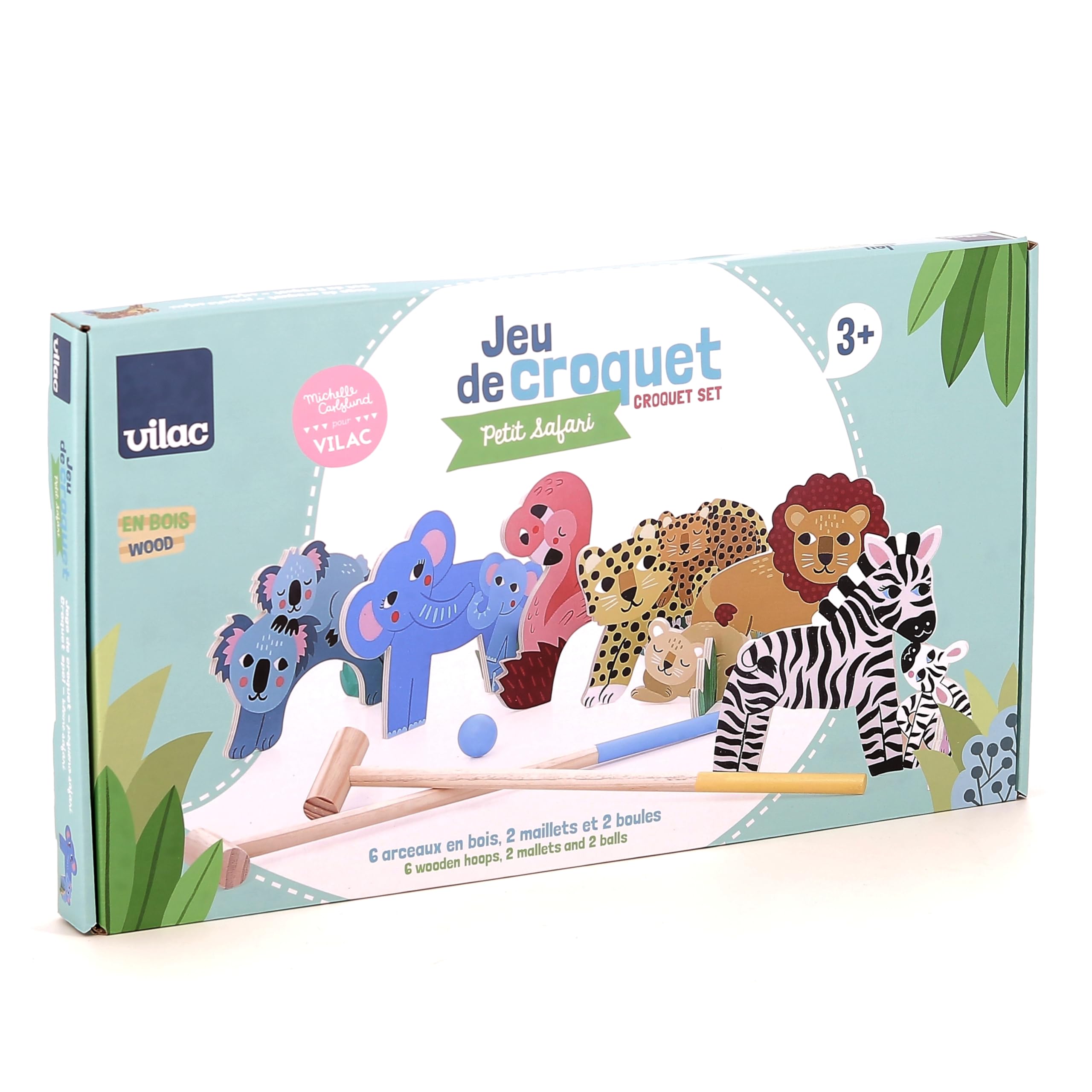 Vilac - Jeu de Croquet Petit Safari Michelle Carlslund - Enfants 4 Ans+