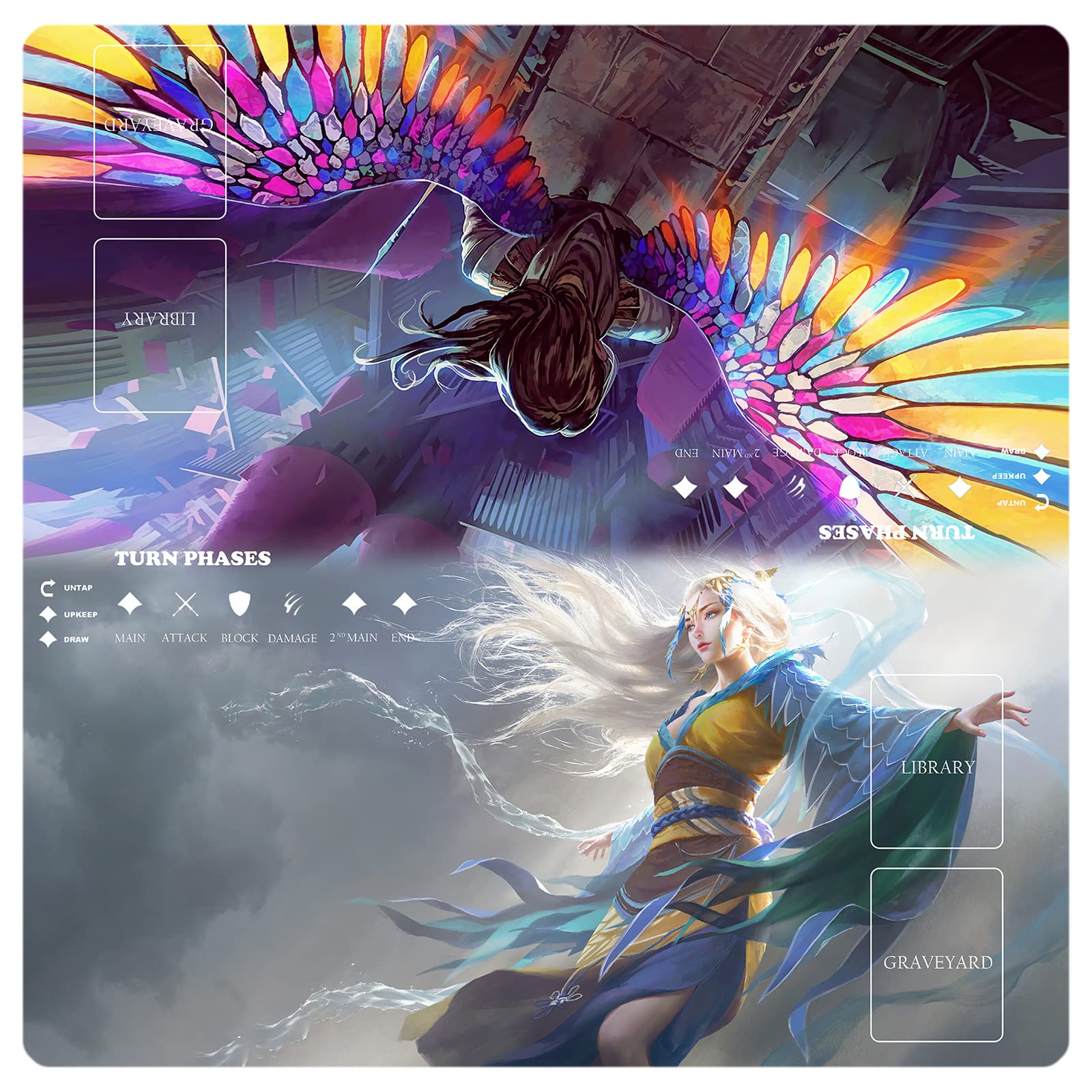 MTG Playmat yugioh playmat Table Mats Size 60X60 cm Mousepad Compatible for MTG RPG CCG Trading Card Game Play mats Original Play Mat Art Designs & Accessories (5)