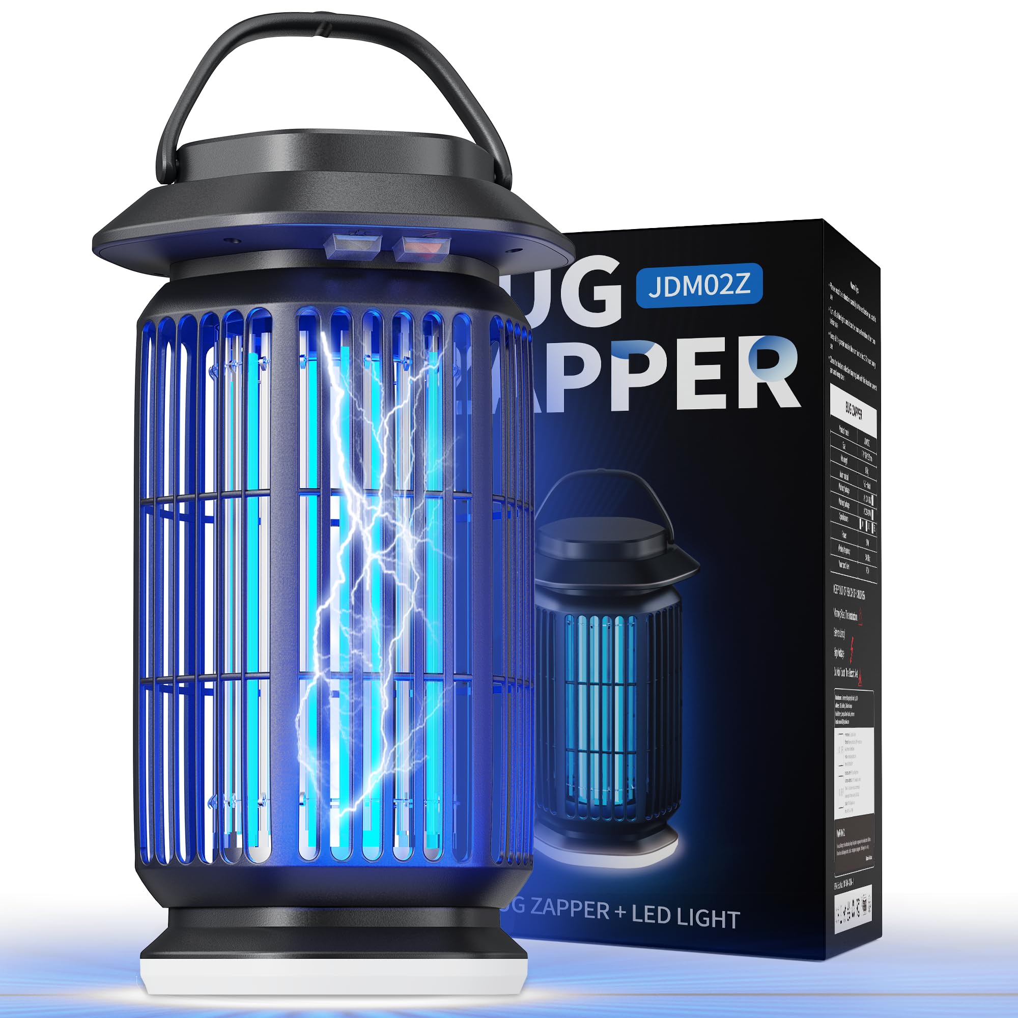 Photo 1 of 2-in-1 Bug Zapper Indoor & Outdoor with LED Night Light, 4000V Electric Mosquito Zapper, Insect Fly Trapper, Covers 2100?sq?ft, Mosquito Killer with 365nm UV Trap for Patio, Garage, Backyard, Porch