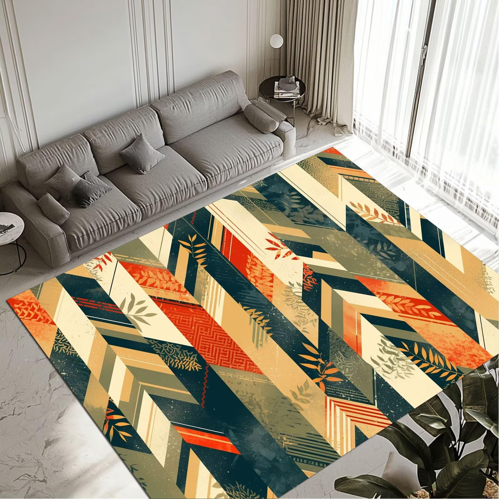 Tapis moderne antidérapant et lavable 90x120 cm idéal pour une cuisine ou entrée toujours propre