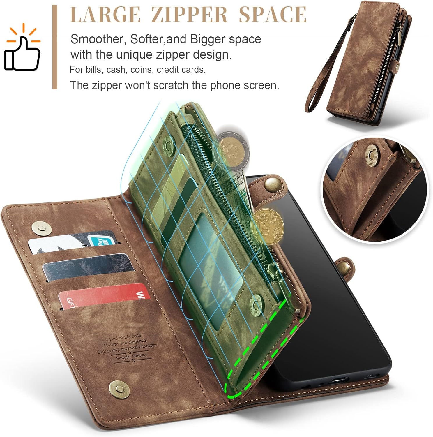 Asuwish Phone Case for Samsung Galaxy S20 FE Gaxaly S 20 FE 5G UW 6.5 inch Zipper Wallet Cover with Tempered Screen Protector and Flip Card Holder Cell Glaxay S20FE5G S20FE 20S Fan Edition 4G G5 Brown