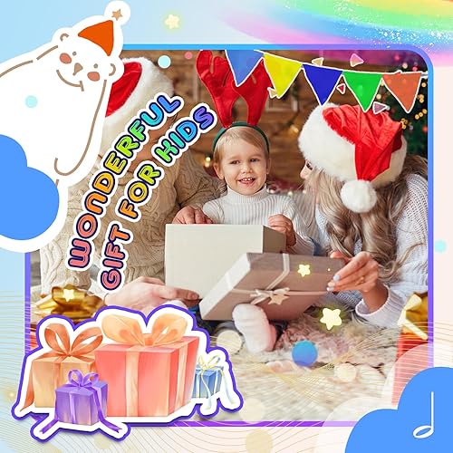 Miniatura 7 de LOOIKOOS Juego de batería para niños, instrumentos musicales para bebés, juguetes para niños pequeños, kit de música de madera natural, juguetes