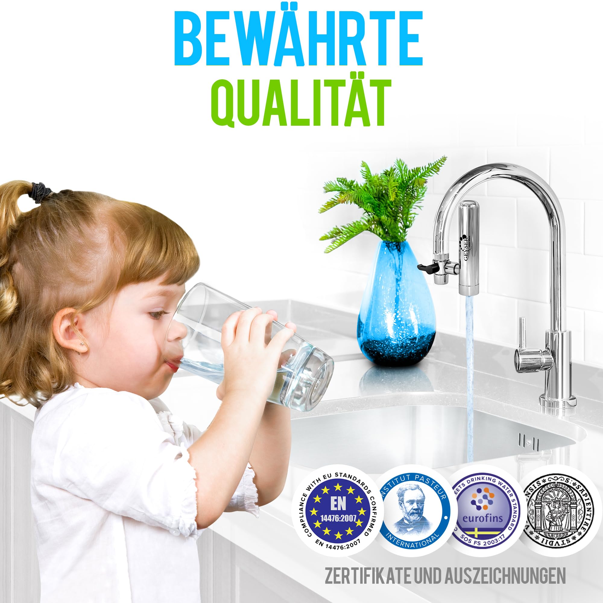 Aragon Filterkartusche für Geyser Euro Wasserhahnfilter, Packung mit 2 (6000L)