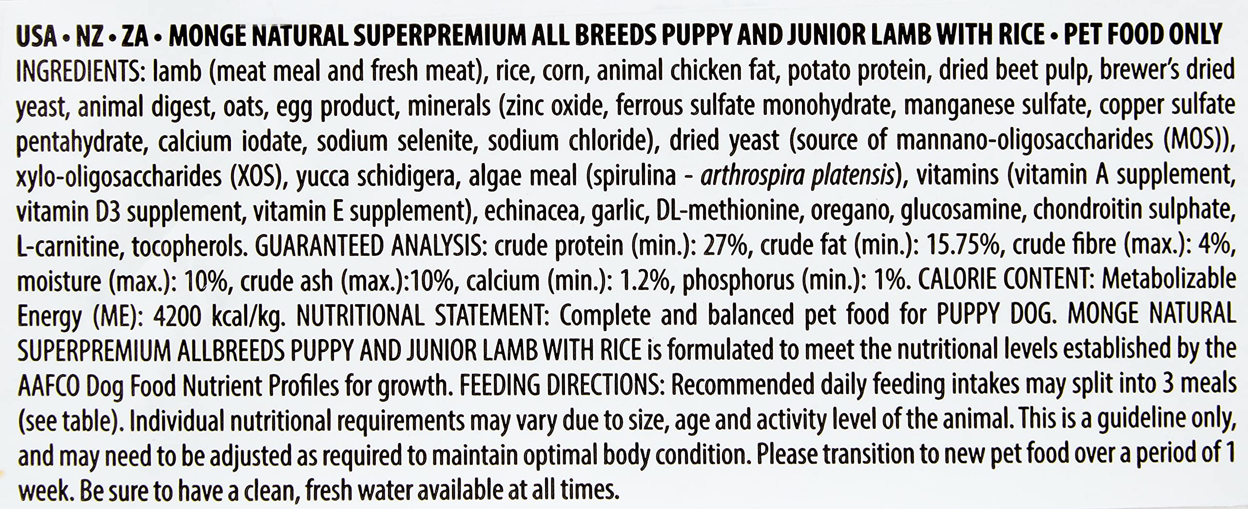 Monge Super Premium All-Breeds Puppy agnello-riso 12 kg