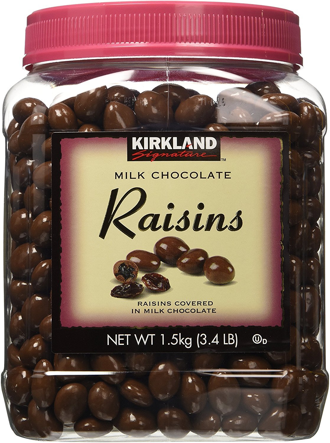 Kirkland Signature Signatures dYuDPI Milk Chocolate, Raisins, 3.4 Pound (5 Pack)