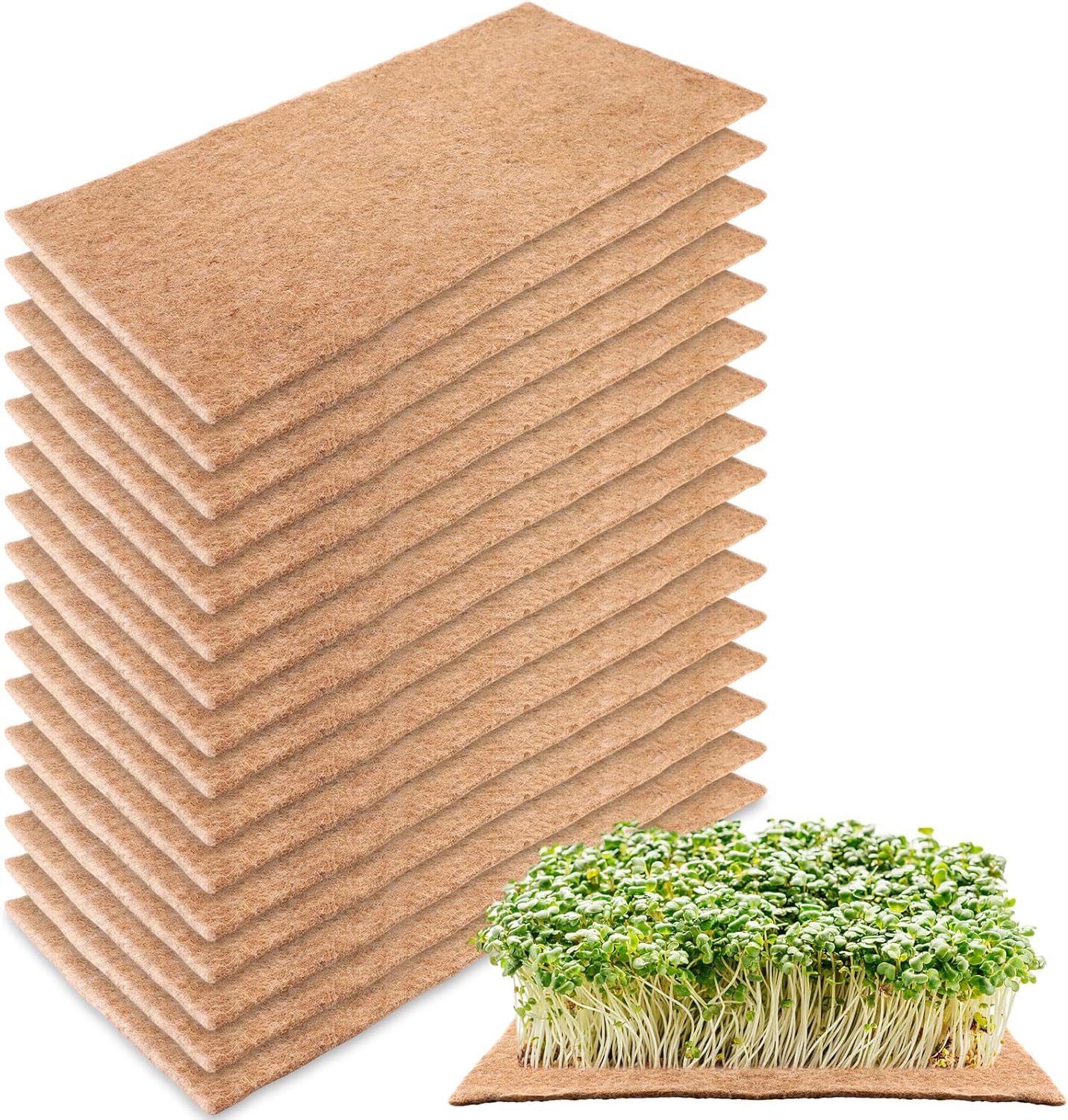 ZBHANSHUIS 16Pcs Jute Grow Mat Plant Fiber Grow Mat 10x20 Inch Natural