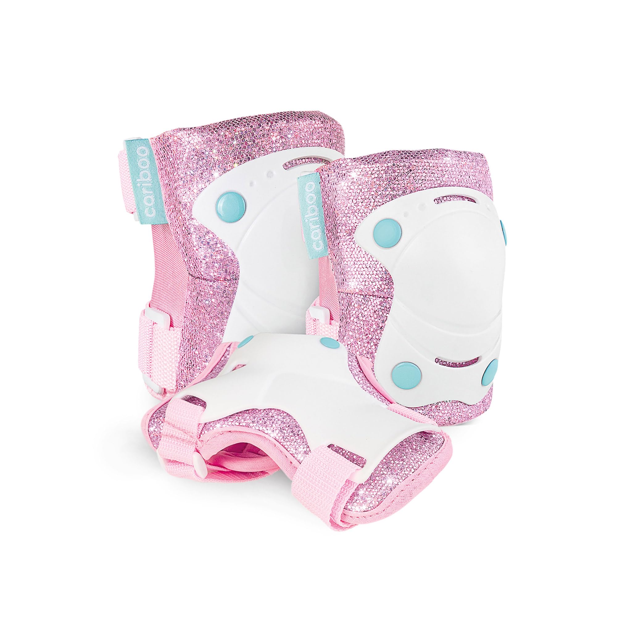 Cariboo Ballerina – Zestaw Rolki Regulowane + Ochraniacze (3-pack) Dla Dzieci, LED Kółka, Blokada Kołek, Bezpieczna Nauka, Brokatowy Design