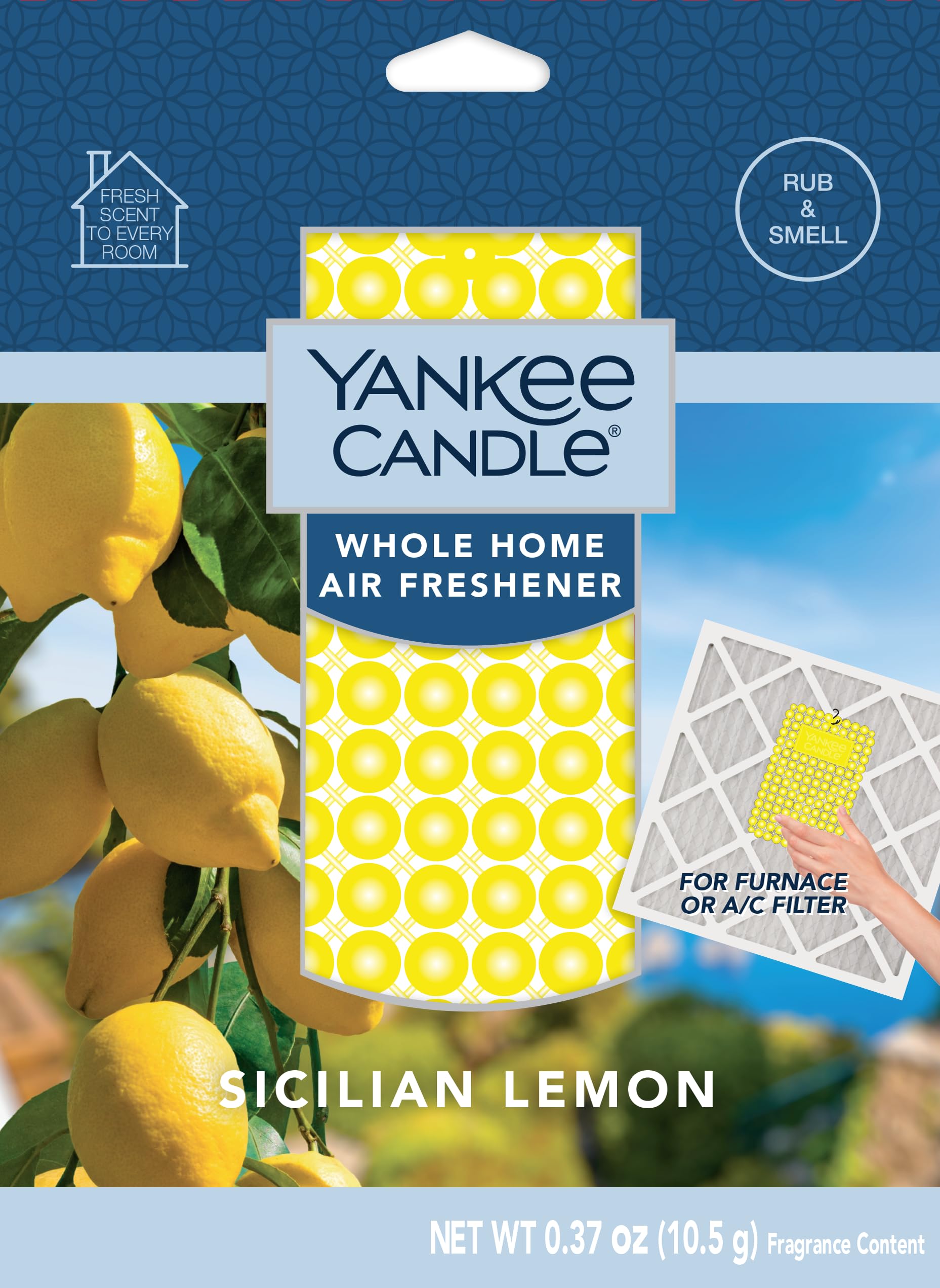Yankee Candle Whole Home Air Freshener, Long Lasting Odor Eliminating Fragrance for Home, Continuous Room Freshener, Sicilian Lemon (Pack of 1)