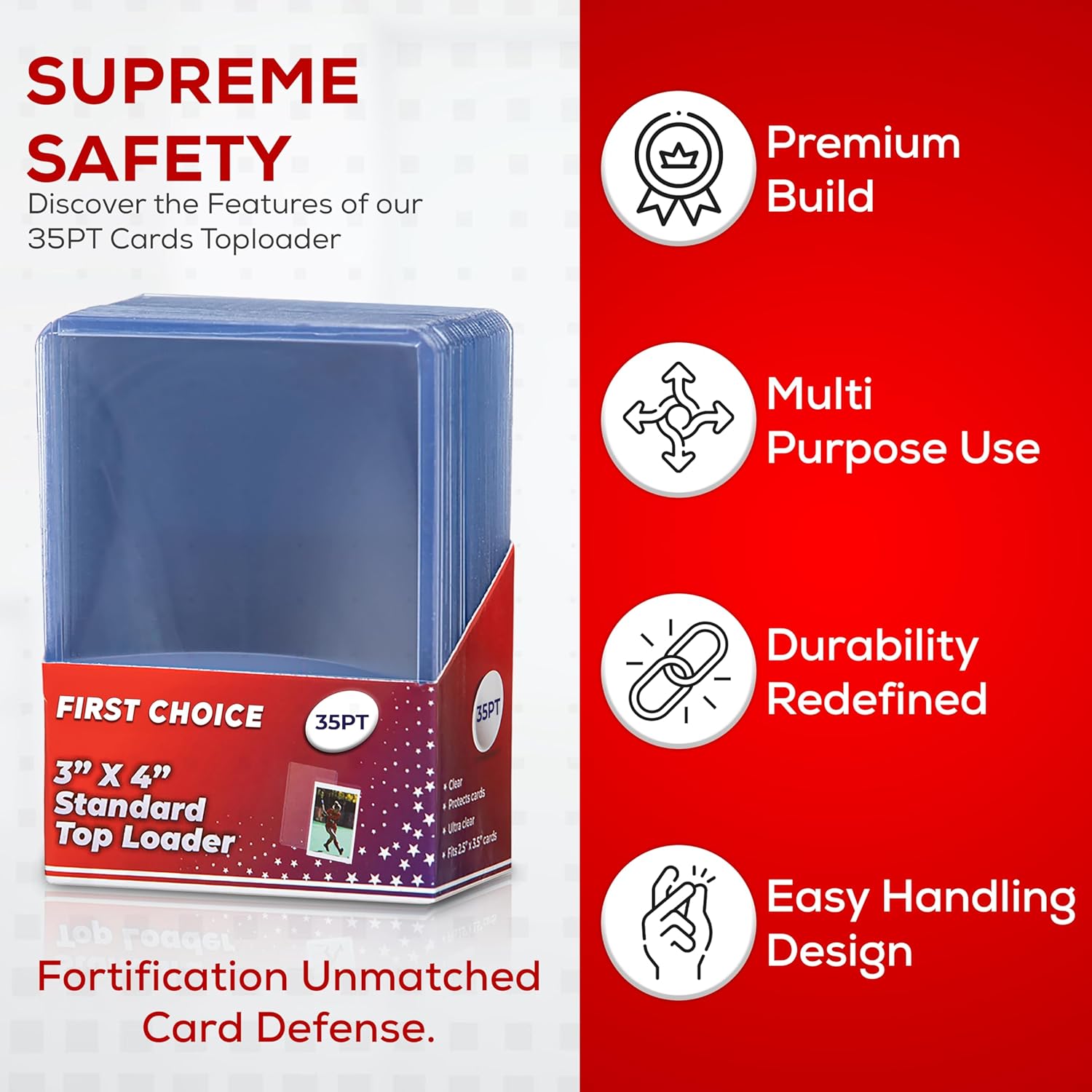 (1000) Top Loaders for Cards 3x4 35PT Premium Standard Size Protector, Clear Card Holder Card Sleeves Protection Compatible with Gaming Cards, Baseball, Football,Hockey, etc!