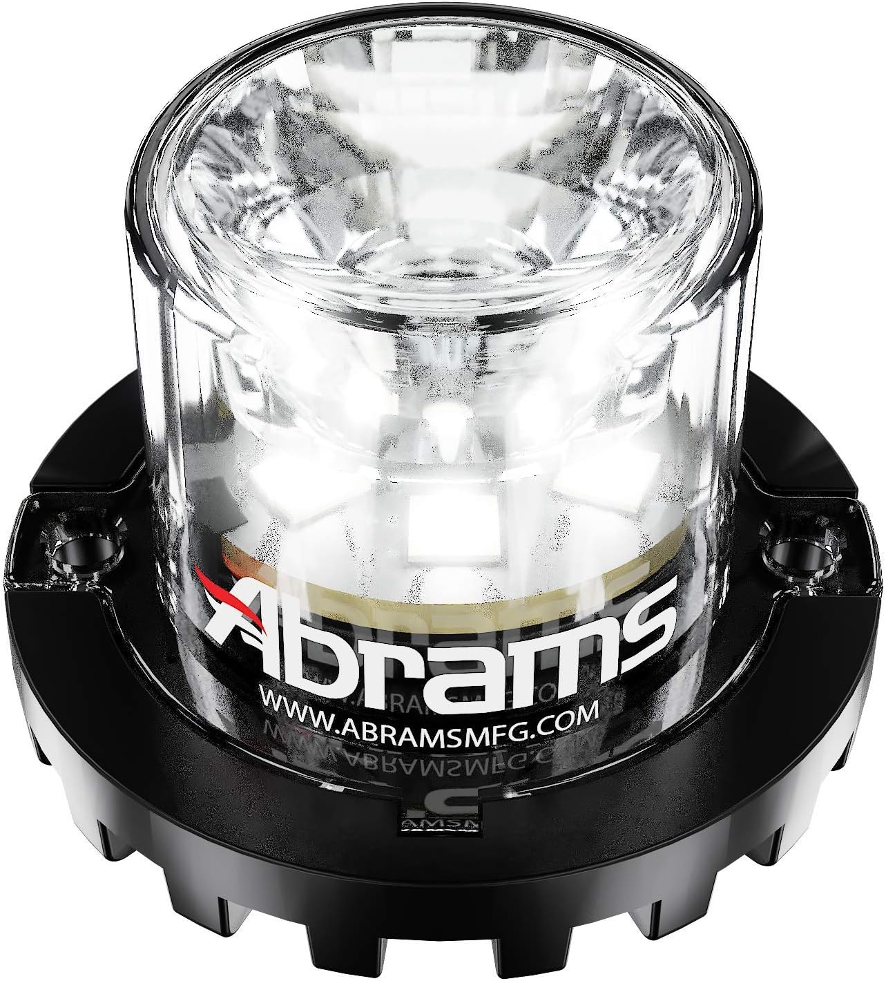 AbramsMFG SAE Class-1 Blaster 360 18W - 6 LED Emergency Vehicle Truck LED Hideaway Surface Mount Strobe Warning Light, White/White, 0.28999999999999998 kg