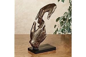 My Hand in Yours Sculpture - 11.5 Inch Bronze Resin Art