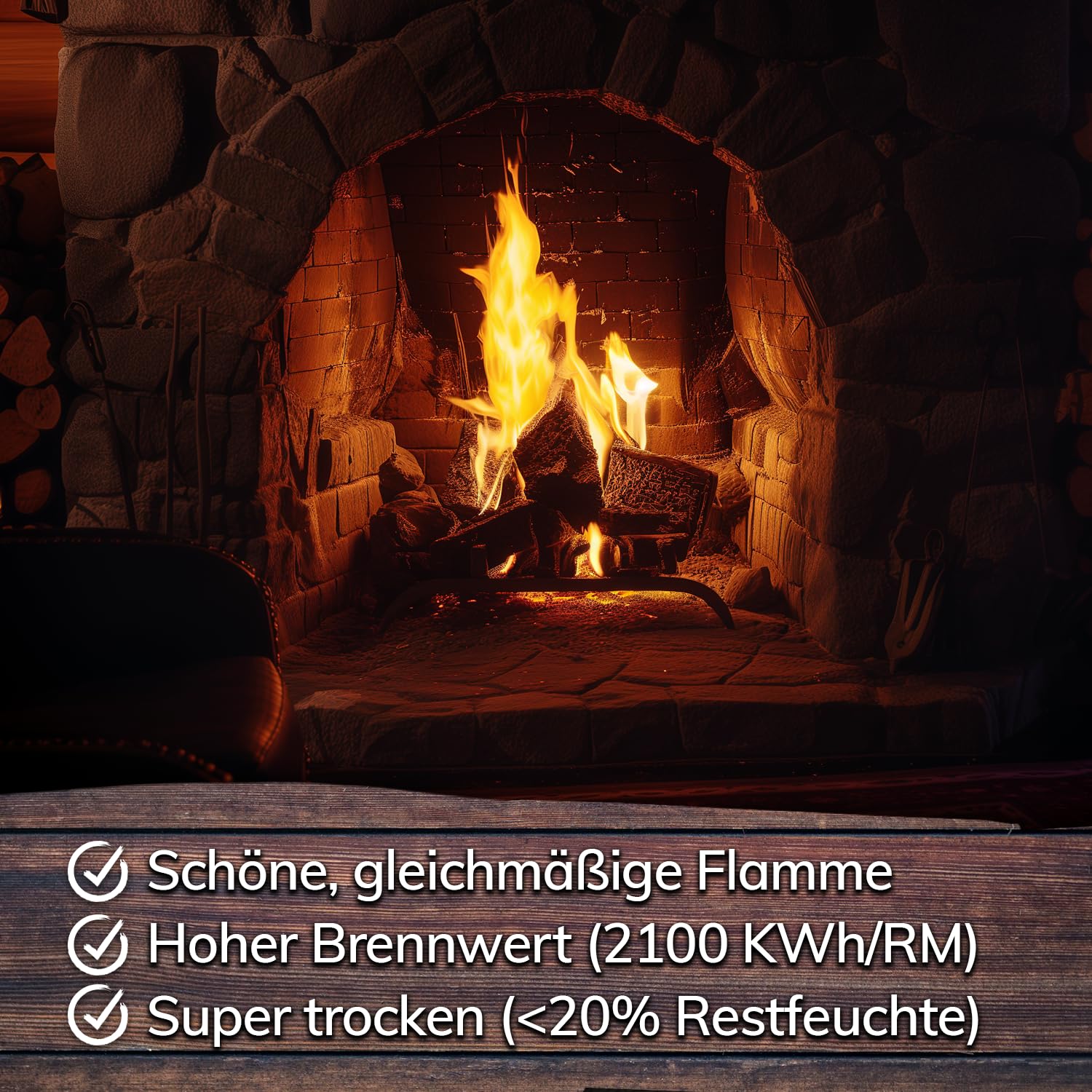 Landree Kaminholz Esche 18 kg für Kamin, Kaminofen, Lagerfeuer, Feuerschale und Ofen, 20-25 cm Scheitlänge, kammergetrocknet, Kaminofen Holz, Brennholz vom Familien-Holzhof aus Schleswig Holstein