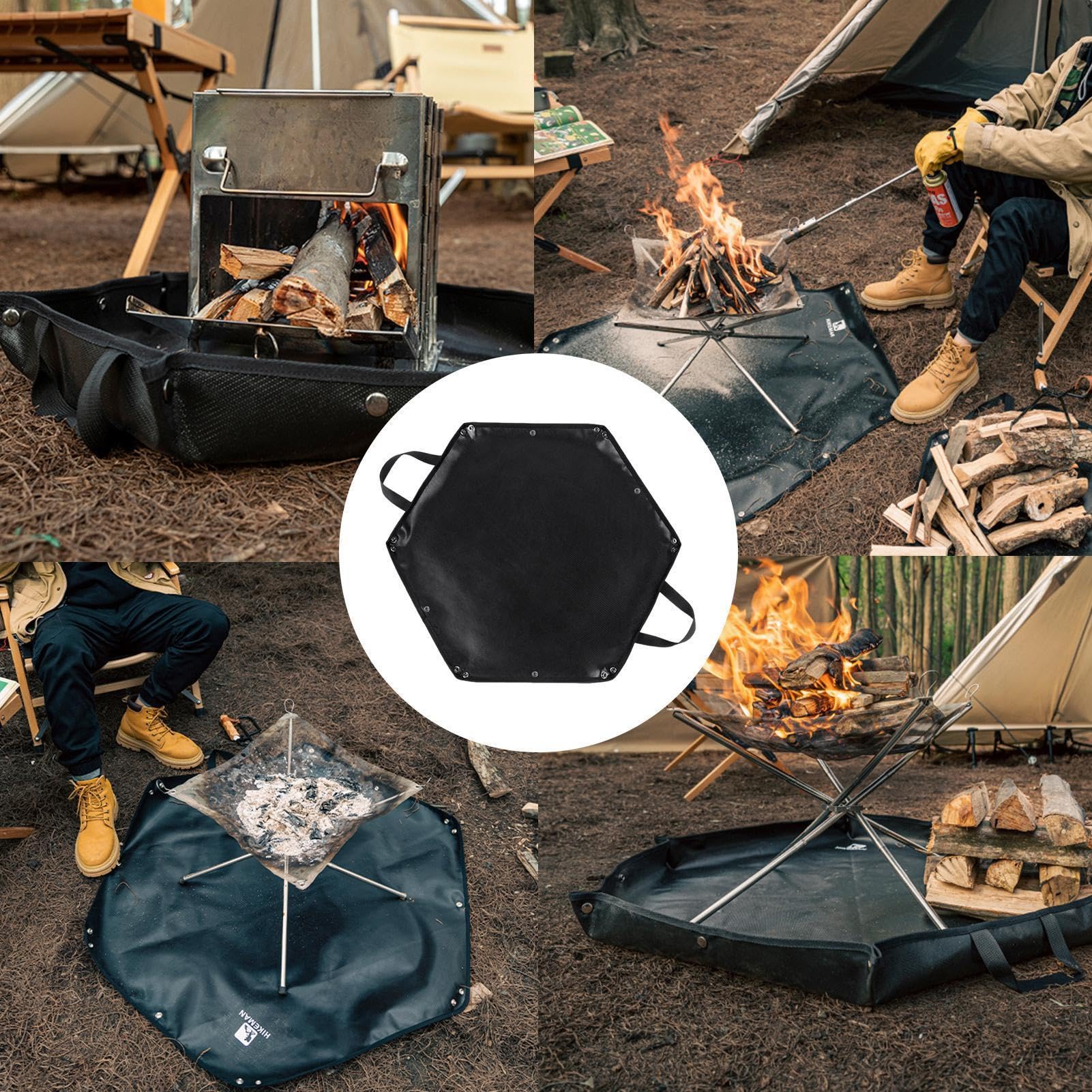 Tapis de protection en silicone ignifuge pour brasero hexagonal - Taille L