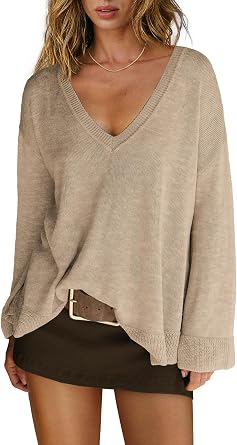 Panadila Women V Neck Sweaters Off The Shoulder Tops