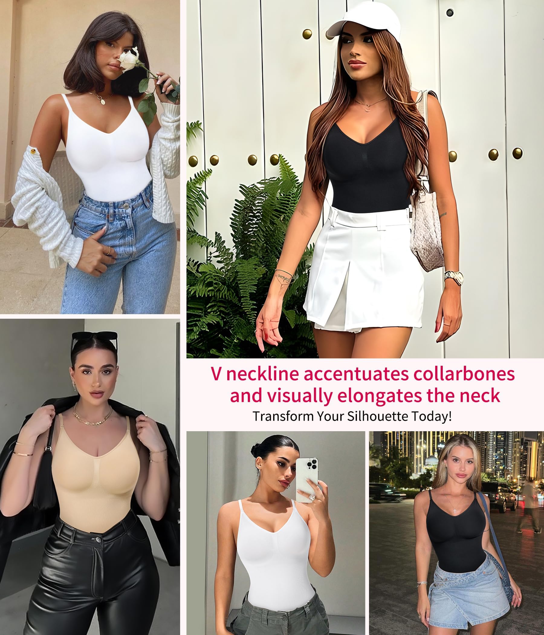 Junlan Body Gainant Femme Ventre Plat Gaine Amincissante Sculptant Minceur Shapewear Bodysuit Invisible