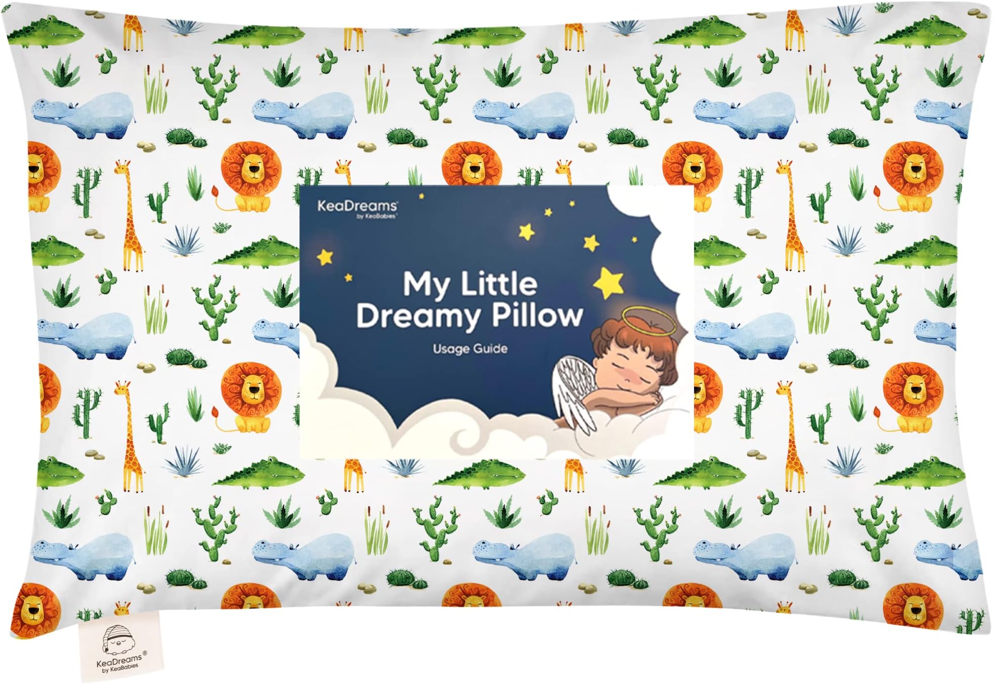 KeaBabies Toddler Pillow Pillowcase - 13x18 My Little Dreamy Organic Cotton Pillows Sleeping, Pillow, Travel Mini Bed (Zoo), 13''x18'' (wx-uj-891)