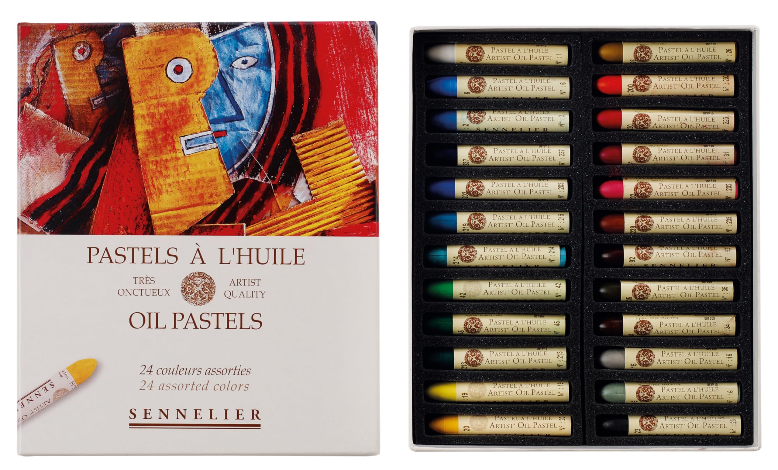 Sennelier Pastels à Huile 24 Couleurs - Qualité Artistique (France Import) Made in France