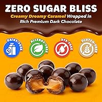 Vista 4 de Zollipops Caramelz Clean Teeth Candy, chocolate oscuro, 6 onzas