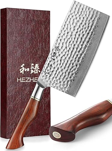 Miniatura 8 de HEZHEN Cuchillo utilitario de cocina, cuchillo de cocina pequeño de Damasco de 5 pulgadas, cuchillo pequeño, cuchillo de pelar, acero en polvo de