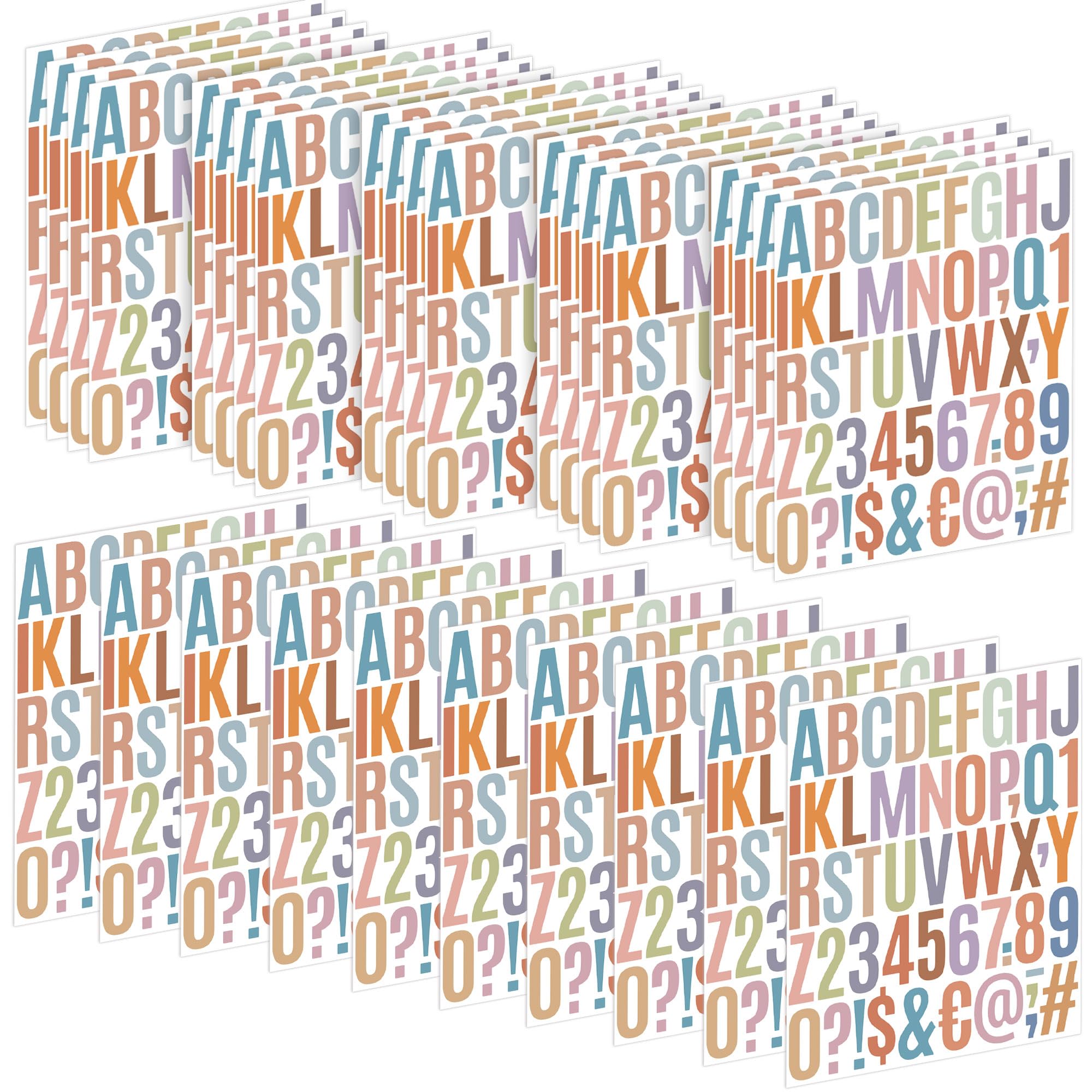 Letter Stickers 30 Sheets 1500 PCS Large Alphabet Sticker 2 Inch Vinyl Self Adhesive Stick on Stickers for Water Bottles Cup Mailbox Craft