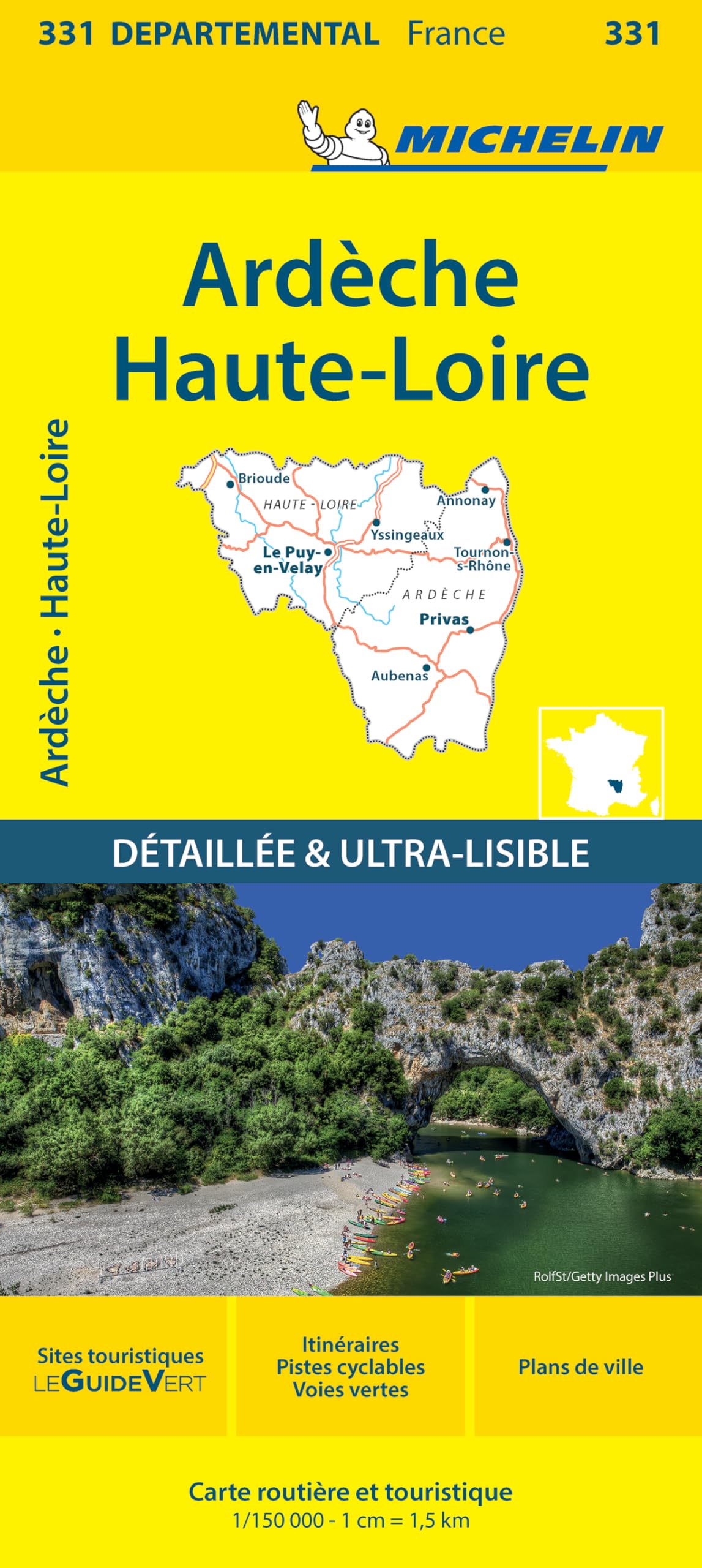 Ardeche, Haute-Loire - Michelin Local Map 331