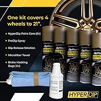 Vista 6 de Kit de Pintura para Llantas HyperDip de DipYourCar.com - Juego de bricolaje con latas de pintura en aerosol para automóviles - Protección removible